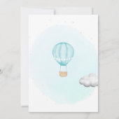 Boy ONEderful World Hot Air Ballon Erster Geburtst Einladung (Rückseite)