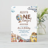 Boy Oneferdul Adventure 1. Geburtstag Einladung (Stehend Vorderseite)