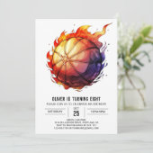 Boy Online Custom Basketball Geburtstag Einladung (Stehend Vorderseite)
