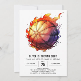 Boy Online Custom Basketball Geburtstag Einladung
