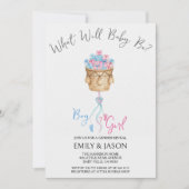 Boy Or Girl Blue Or Pink Gender Reveal Invitation Einladung (Vorderseite)