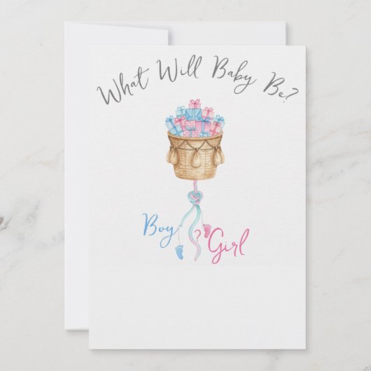 Boy Or Girl Blue Or Pink Gender Reveal Invitation Einladung (Rückseite)