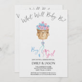 Boy Or Girl Blue Or Pink Gender Reveal Invitation Einladung (Vorne/Hinten)