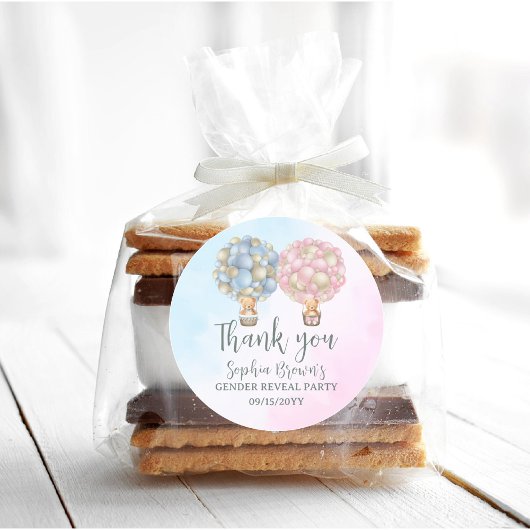 Boy or Girl Gender Reveal Baby Shower Party Runder Aufkleber
