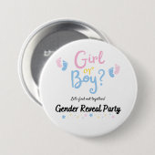 Boy or Girl? Gender Reveal Button (Vorne & Hinten)