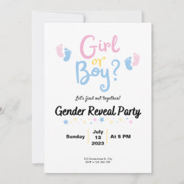 Boy or Girl? Gender Reveal Einladung