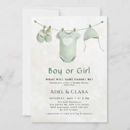 Boy or Girl Gender Reveal Invitation Einladung
