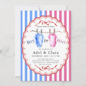 Boy or Girl Gender Reveal Invitation Einladung (Vorderseite)