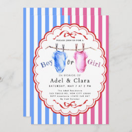 Boy or Girl Gender Reveal Invitation Einladung