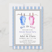 Boy or Girl Gender Reveal Invitation Einladung (Vorderseite)