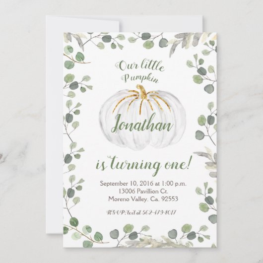 Boy Our Pumpkin verwandelt eine Einladungs-Vegetat Einladung (Vorderseite)
