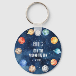 Boy Outer Space 10th Trip Around the Sun Birthday Schlüsselanhänger