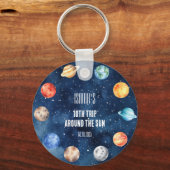 Boy Outer Space 10th Trip Around the Sun Birthday Schlüsselanhänger (Rückseite)