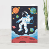 Boy Outer Space Astronaut Birthday  Karte (Vorderseite)