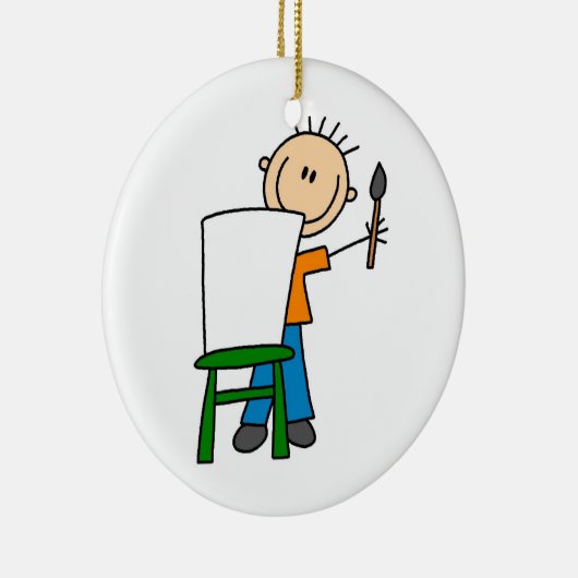 Boy Painting Keramik Ornament (Rechts)