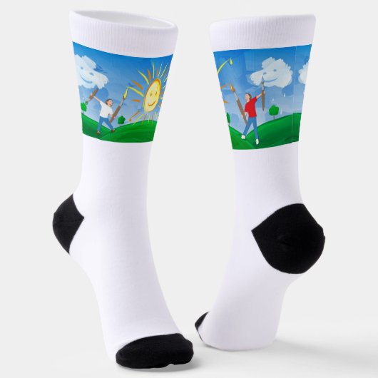 Boy Painting Skies Socken (Gewinkelt)