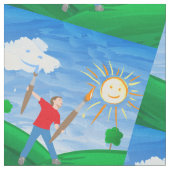 Boy Painting Skies Stoff (Nahaufnahme)