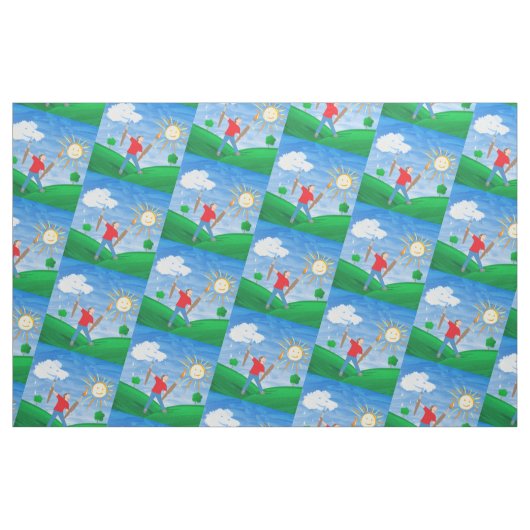 Boy Painting Skies Stoff (Fat Quarter (45,7 x 55,9 cm))