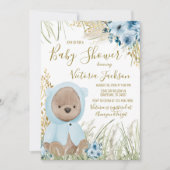 Boy Pampas Grass Baby Dusche Einladung (Vorderseite)