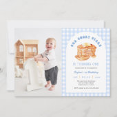 Boy Pancake Frühstück Geburtstagsparty Foto Einladung (Vorderseite)