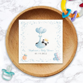 Boy Panda Bear Blue Baby Dusche Napkins Serviette