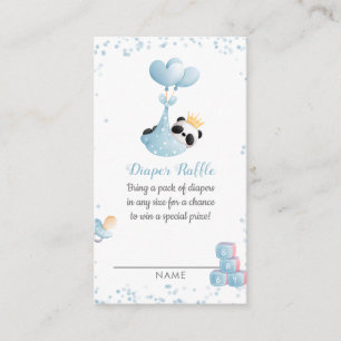 Boy Panda Bear Diaper Raffle Baby Dusche Begleitkarte