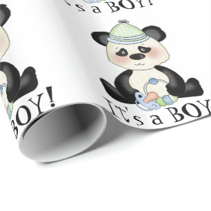 Boy Panda Bear Packpapier