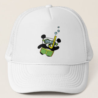 Boy Panda in Swimsuit Schnorcheln Truckerkappe