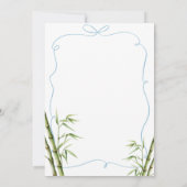 Boy Panda mit Bow Blue Handziehen Geburtstag Einladung (Rückseite)