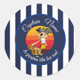 Boy Party Pirate Runder Aufkleber
