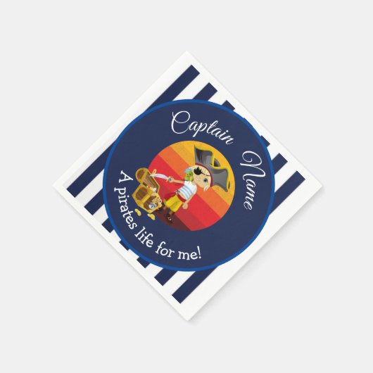 Boy Party Pirate Serviette (Ecke)