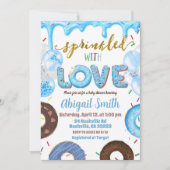Boy Pastel Donut Sprinkled with Love Invitation Einladung (Vorderseite)
