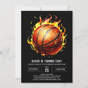 Boy Pastel Editable Basketball Geburtstag Einladung