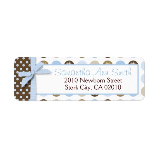 Boy Paw Print Polka Dots Return Label (Vorne)