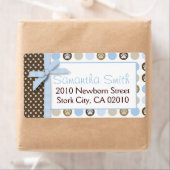 Boy Paw Print Polka Dots Shipping Label (Insitu)