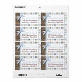 Boy Paw Print Polka Dots Shipping Label (Vorne)