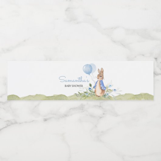 Boy Peter Rabbit Baby Dusche Wasserflaschenetikett (Einzelnes Label)