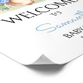 Boy Peter Rabbit Baby Dusche Willkommen Poster (Ecke)