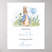 Boy Peter Rabbit Baby Shower Envelope Station Poster (Vorne)