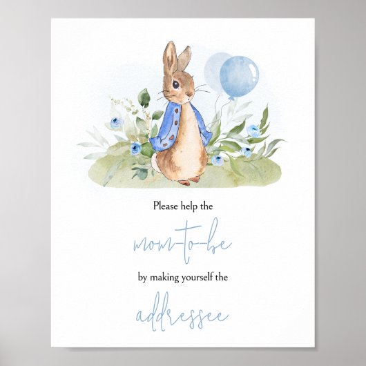 Boy Peter Rabbit Baby Shower Envelope Station Poster (Vorne)
