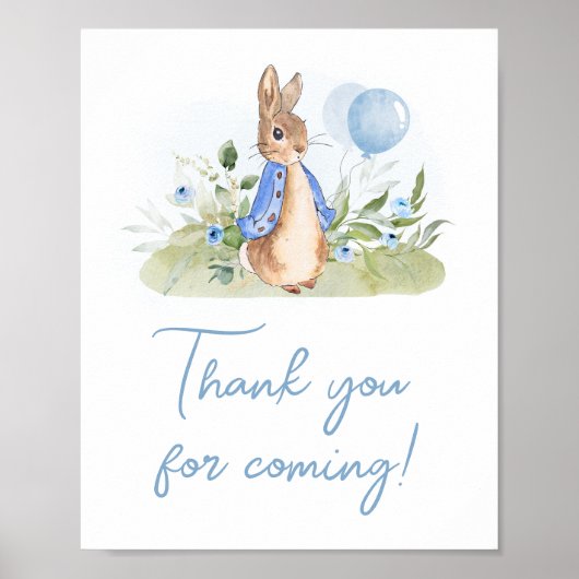 Boy Peter Rabbit Babydusche Danke, dass ihr gekomm Poster (Vorne)