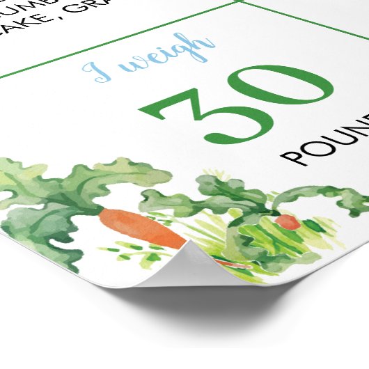 Boy Peter Rabbit Birthday Milestone Poster (Ecke)