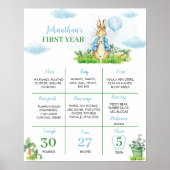 Boy Peter Rabbit Birthday Milestone Poster (Vorne)