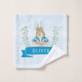 Boy Peter Rabbit Blue Custom Badetuch Set (Waschlappen)