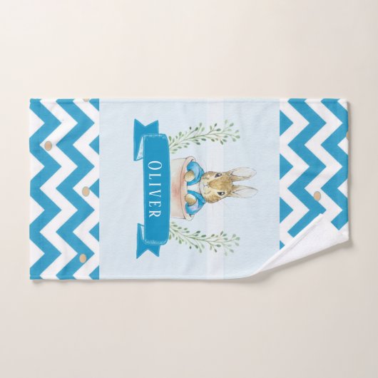 Boy Peter Rabbit Blue Custom Badetuch Set (Handtuch)