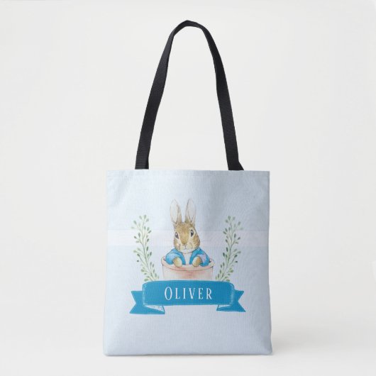 Boy Peter Rabbit Blue Custom Tote Bag Tasche (Vorderseite)