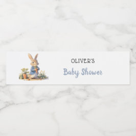 Boy Peter The Rabbit Blue Baby Dusche Wasserflaschenetikett