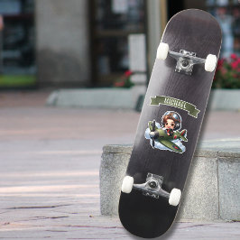 Boy Pilot flying Vintage Airplane in Clouds Custom Aufkleber