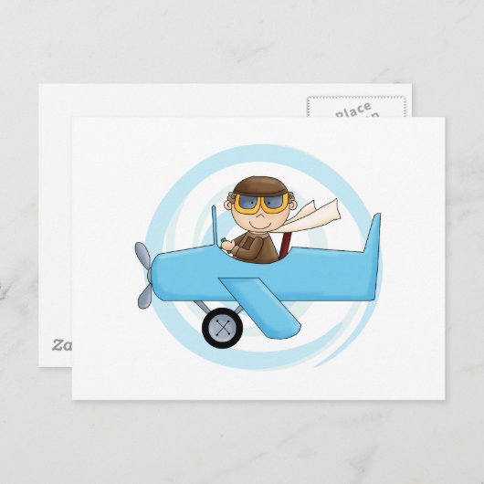 Boy Pilot Tshirts und Geschenke Postkarte (Vorne/Hinten)