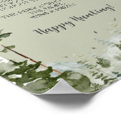 Boy Pine Tree Forest Mountain Baby Sock Hunt Poster (Ecke)